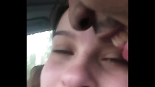 Lesbian bestfriend gets sopping during a backstage session and bends