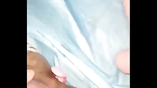 Chinese girl masturbates and squirts close by holes filled