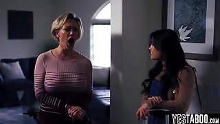 Asian lesbian teen seduces her stepmoms big chest mature bestie